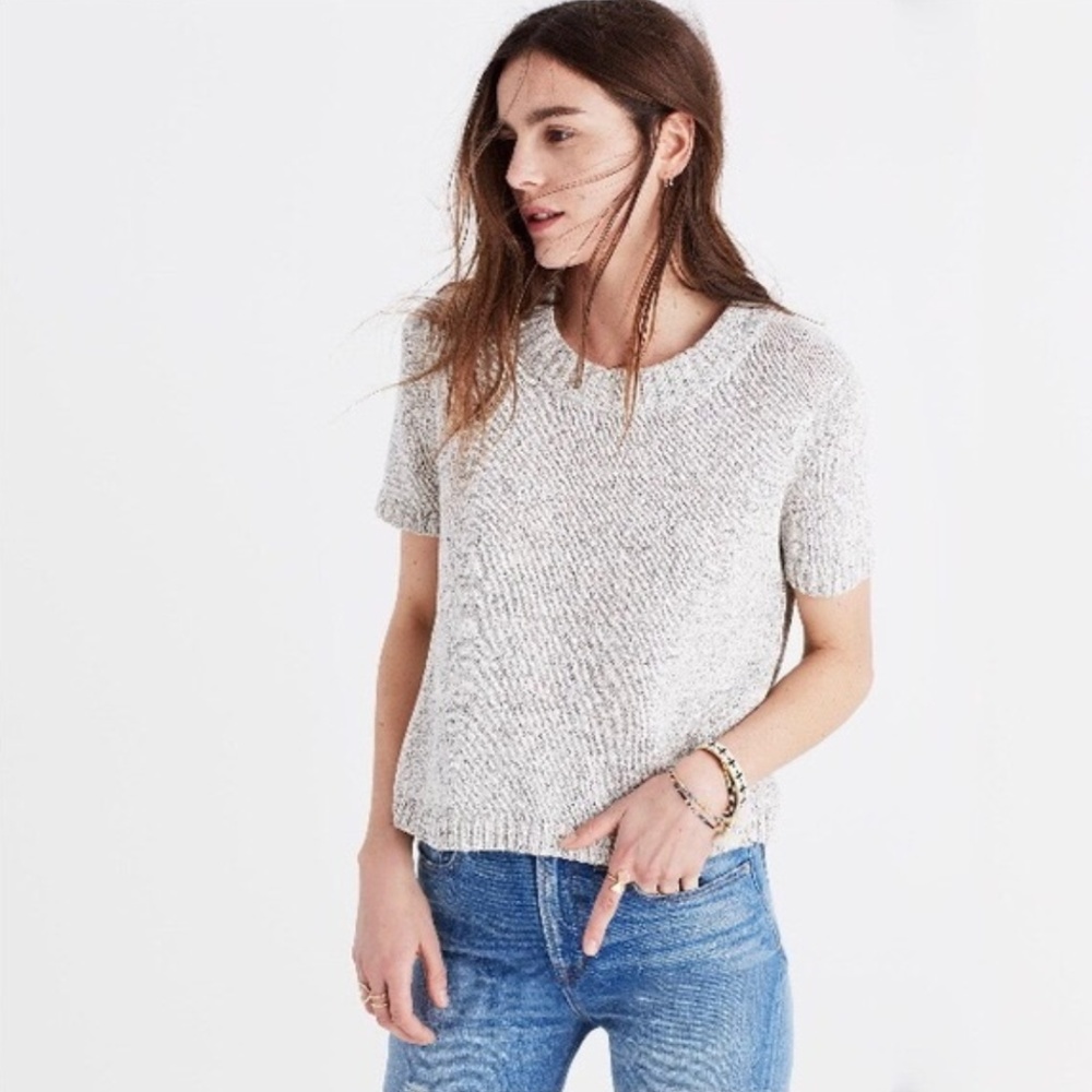 NWT Madewell Short Sleeve Sweater Tee in Grey